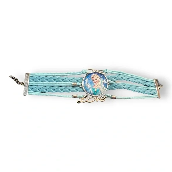 🆕 NWT Disney Frozen Elsa Leather Cord Charm Bracelet - Picture 3 of 3